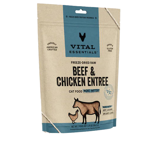 Vital Essentials MINI Patties – Beef & Chicken Entrée(牛肉 & 雞肉凍乾迷你肉餅)