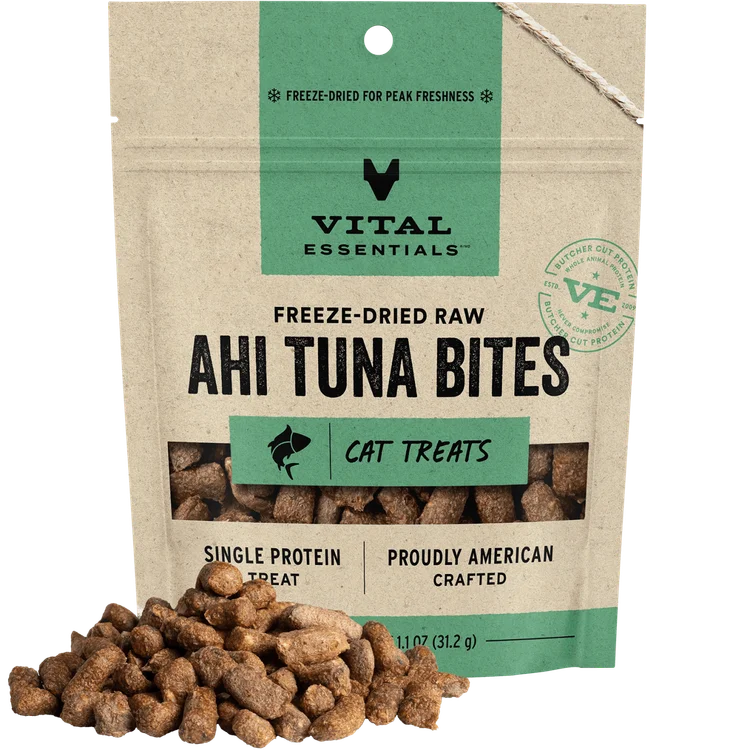 Vital Essentials TREATS – Freeze-Dried Ahi Tuna Bites(吞拿魚凍乾原肉小食)