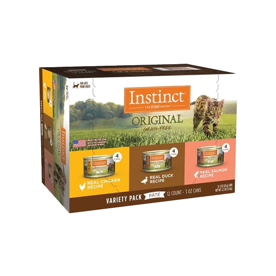 Instinct 經典無穀物系列 禮盒裝( 混味) 主食罐頭 雞⾁ 4 / 鴨⾁ 4/ 三 ⽂⿂ 4