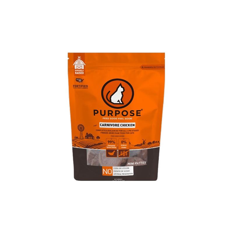 Purpose CARNIVORE 單一蛋白凍乾生肉肉餅 貓主糧 雞肉