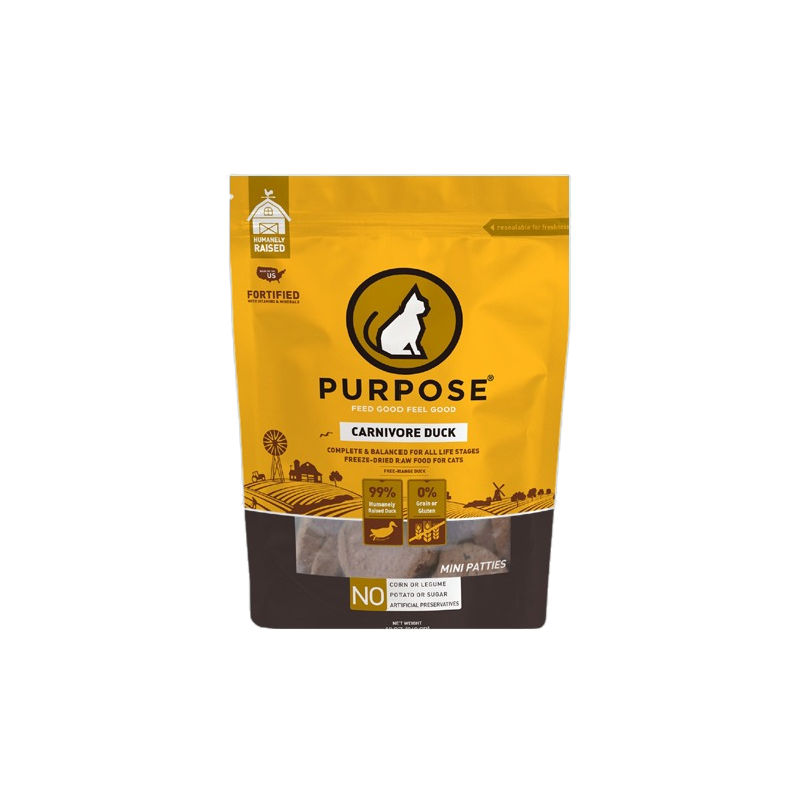 Purpose CARNIVORE 單一蛋白凍乾生肉肉餅 貓主糧 鴨肉